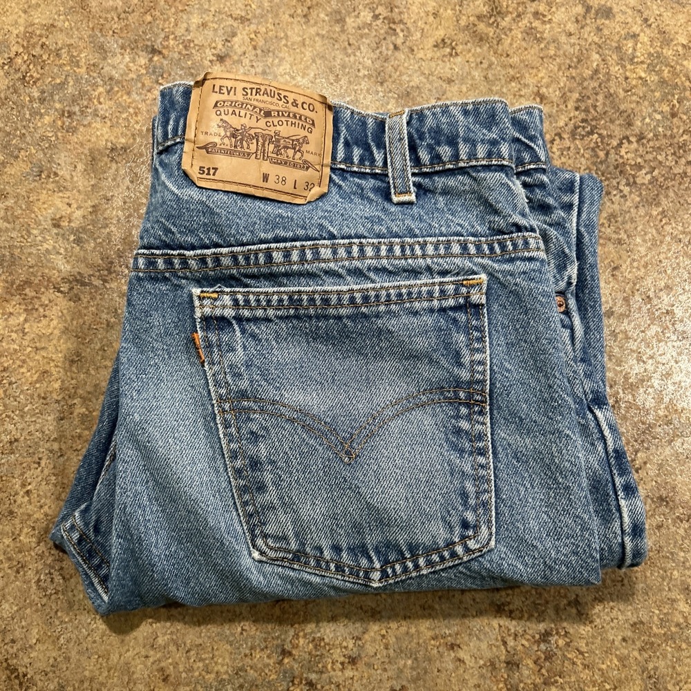Vintage Levis 517 Orange Tab 38x32 (fits 36x31) Bootcut 90s Made In USA